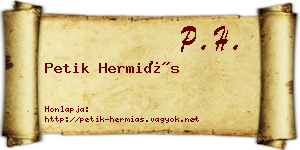 Petik Hermiás névjegykártya